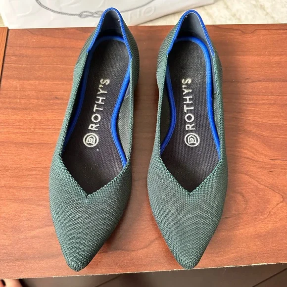 Rothy's Shoes Rothys Pointed Flats Green Poshmark